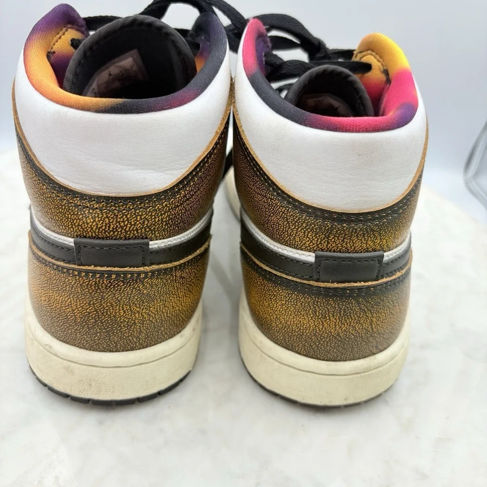 Nike Air Jordan 1 Mid SE Wear Away Shoes DQ8417-071‎ Men's 8 Black Taxi Sail